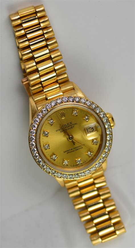 rolex watch with diamond bezel